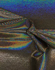 Black Gold Hologram Foil Dotted Stretch Velvet Fabric - Fashion Fabrics LLC