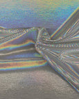 White Silver Hologram Foil Dotted Stretch Velvet Fabric - Fashion Fabrics LLC