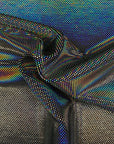 Black Silver Hologram Foil Dotted Stretch Velvet Fabric - Fashion Fabrics LLC