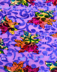 Lavender Bombay Multicolor Floral Burnout Stretch Velvet Fabric