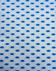 Royal Blue Flocked Polka Dot Mesh Fabric