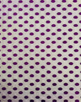 Tissu maille à pois floqué violet prune