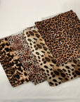 Safari Leopard Print Stretch Velvet Fabric - Fashion Fabrics Los Angeles 