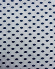 Navy Blue Flocked Polka Dot Mesh Fabric