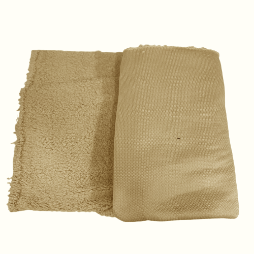 Tela de piel sintética Sherpa beige tostado