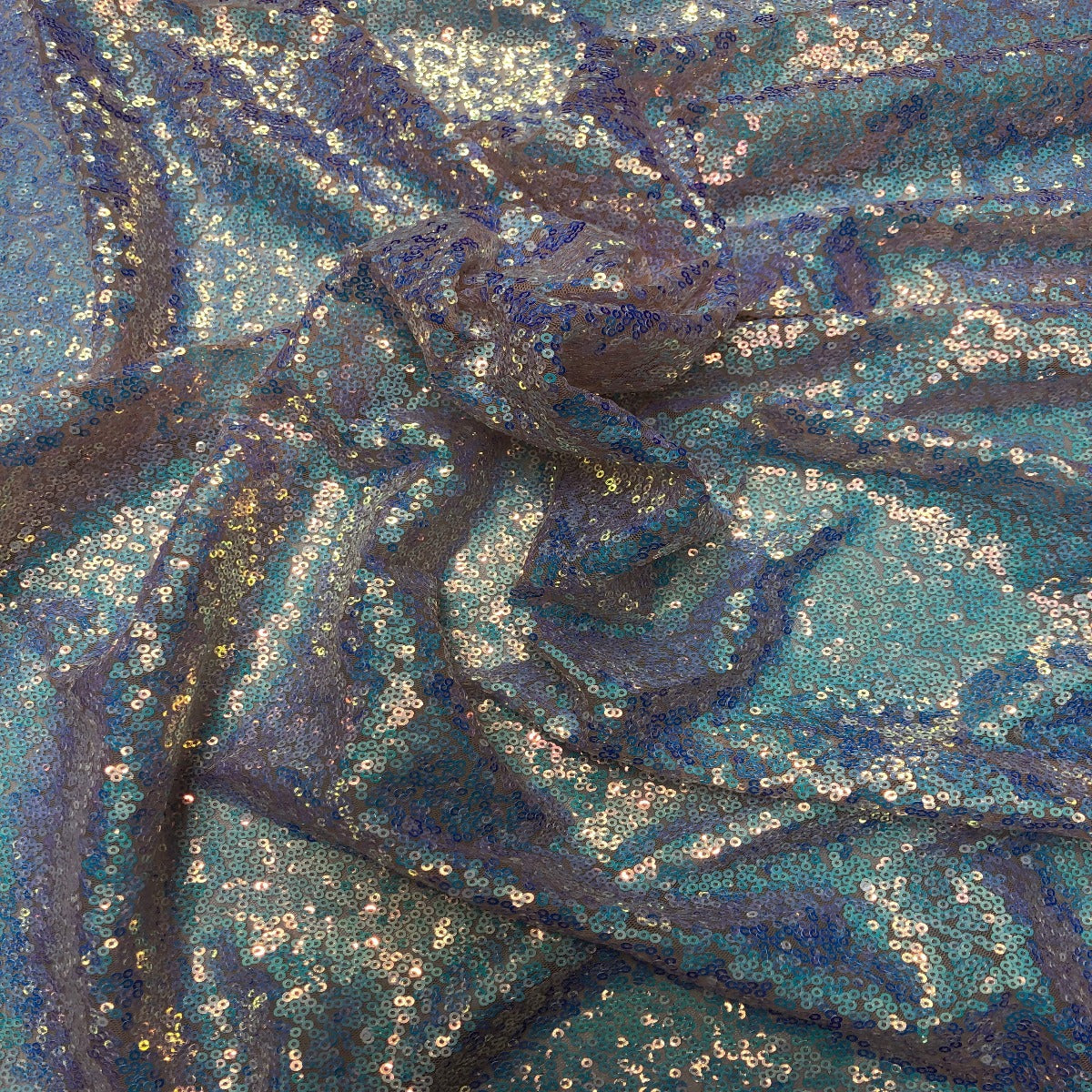 Pearl Blue Iridescent All Over Sequins Fabric - Fashion Fabrics LLC