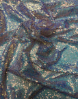 Pearl Blue Iridescent All Over Sequins Fabric - Fashion Fabrics LLC