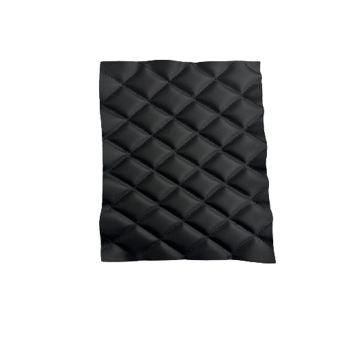 Tela de vinilo de cuero sintético con respaldo de espuma acolchada con diamantes negros