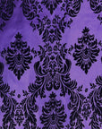 Púrpura | Tela de tafetán de terciopelo flocado damasco negro