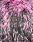 Light Pink Black Husky Print Long Pile Shaggy Faux Fur Fabric - Fashion Fabrics LLC