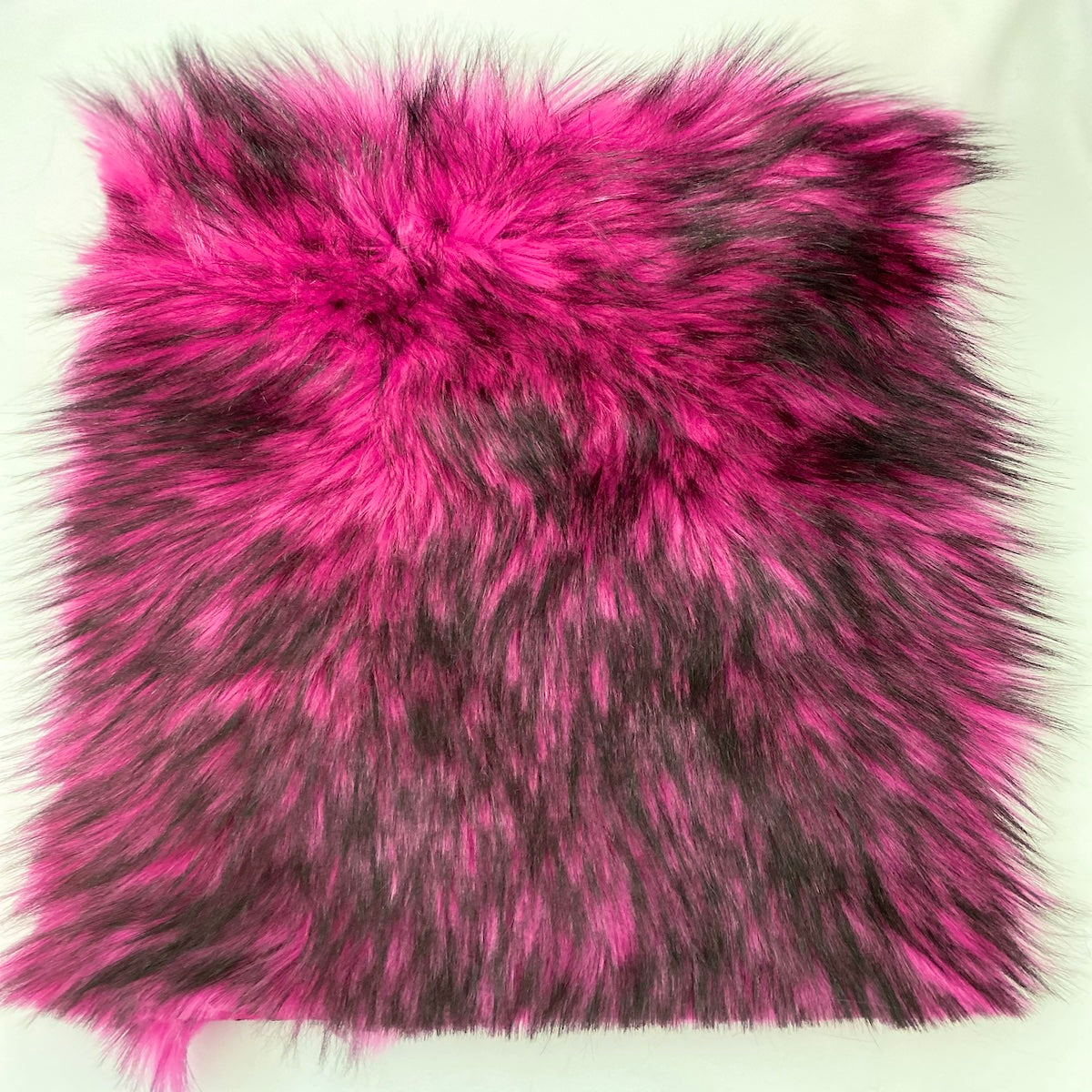 Hot Pink Black Husky Print Long Pile Shaggy Faux Fur Fabric - Fashion Fabrics LLC