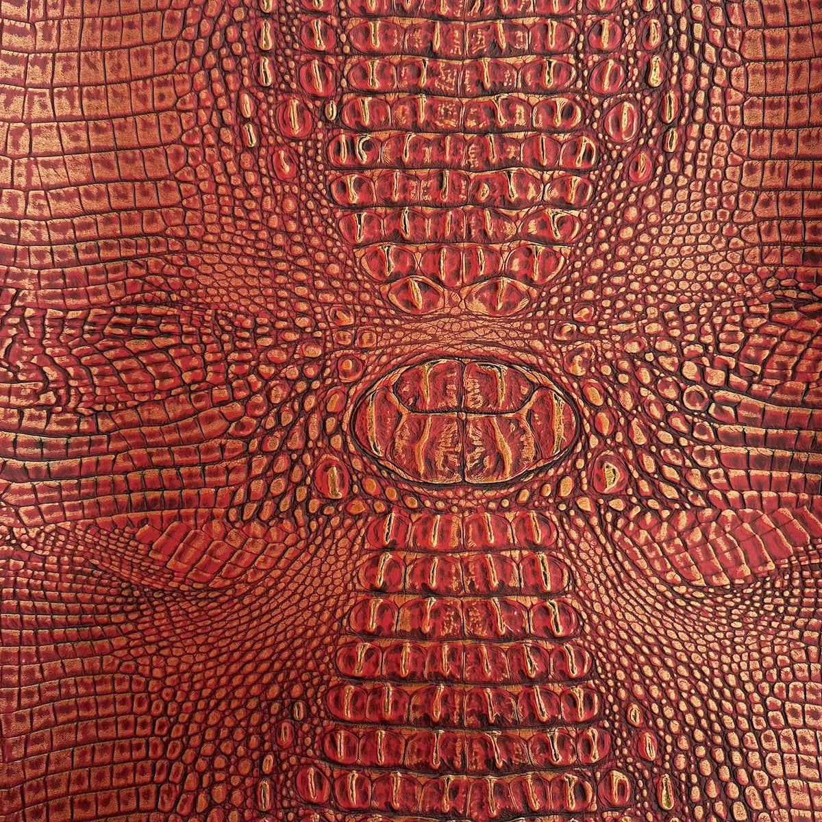 Rojo | Tela de vinilo de piel sintética Gator de dos tonos Gold Mugger