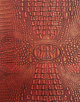 Red | Gold Mugger Two Tone Gator Faux Leather Vinyl Fabric