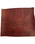 Rouge | Tissu vinyle en similicuir bicolore Gold Mugger Gator