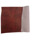 Red | Gold Mugger Two Tone Gator Faux Leather Vinyl Fabric
