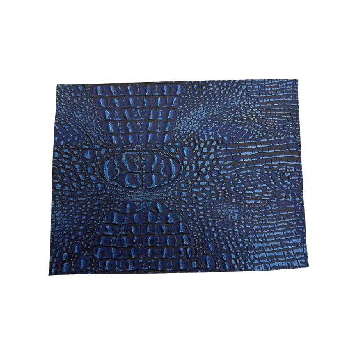Royal Blue | Black Mugger Two Tone Gator Faux Leather Vinyl Fabric