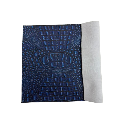 Bleu royal | Tissu vinyle en simili cuir bicolore Mugger noir Gator