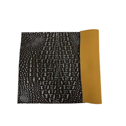 Marron | Tissu vinyle en simili cuir bicolore Silver Mugger Gator
