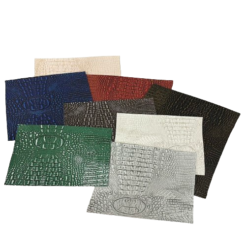 Brown | Silver Mugger Two Tone Gator Faux Leather Vinyl Fabric