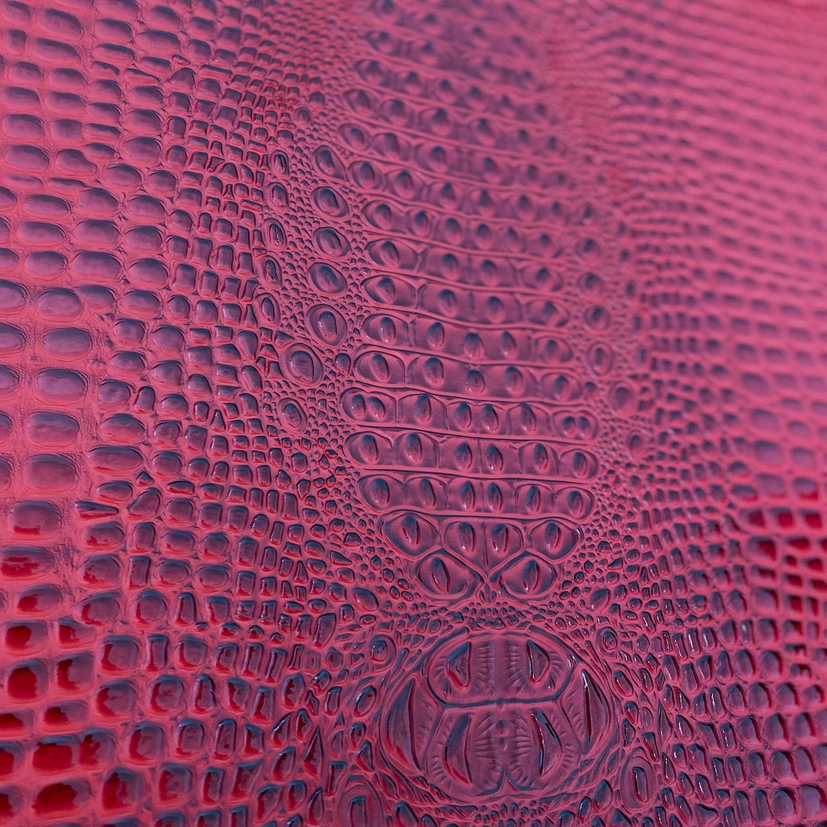 Fire Red Aussie 3D Embossed Gator Vinyl Fabric - Fashion Fabrics LLC