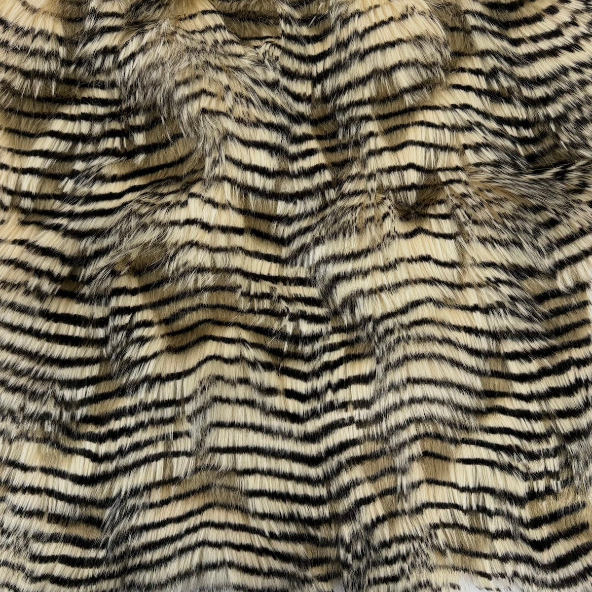 Beige Porcupine Feather Faux Fur Fabric