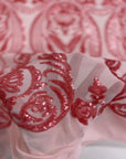 Tela de encaje de lentejuelas Catina rosa caramelo 