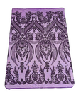 Plum Purple Catina Sequins Lace Fabric