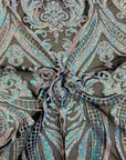 Bleu Perle Irisé | Tissu dentelle à paillettes Catina noir 
