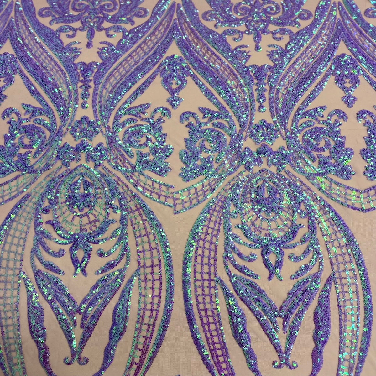 Lavender Iridescent Catina Sequins Lace Fabric