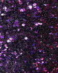 Purple Sequins Embroidered Stretch Velvet Rodeo Fabric - Fashion Fabrics LLC