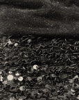 Black Sequins Embroidered Stretch Velvet Rodeo Fabric - Fashion Fabrics LLC
