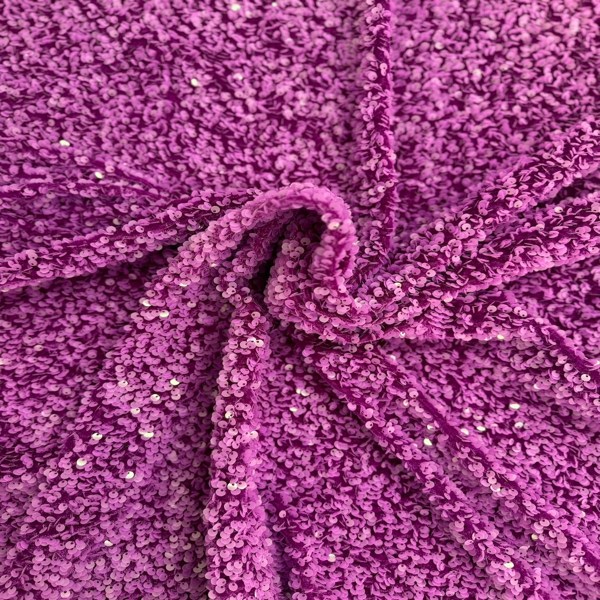 Magenta Sequins Embroidered Stretch Velvet Rodeo Fabric