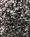Silver Sequins Embroidered Stretch Velvet Rodeo Fabric - Fashion Fabrics LLC