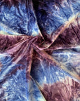 Blue Purple Tie Dye Stretch Velvet Fabric - Fashion Fabrics LLC