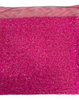 Tissu rodéo en velours extensible brodé de paillettes rose fluo