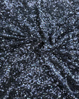 Navy Blue Sequins Embroidered Stretch Velvet Rodeo Fabric