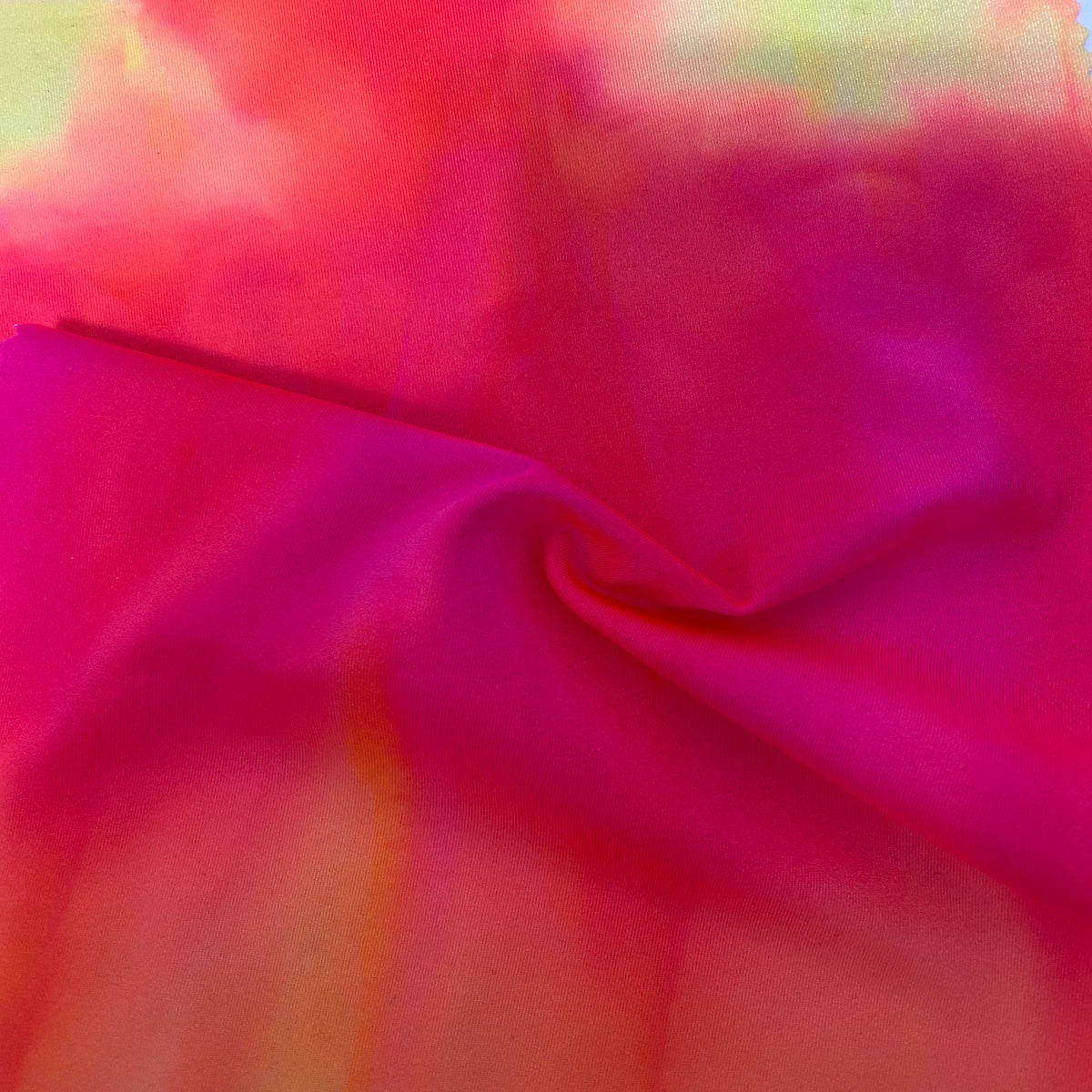 Yellow Orange Tie Dye Nylon Spandex Fabric - Fashion Fabrics LLC