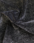 Silver Sparkle Glitter Lurex Stretch Velvet Fabric - Fashion Fabrics Los Angeles 