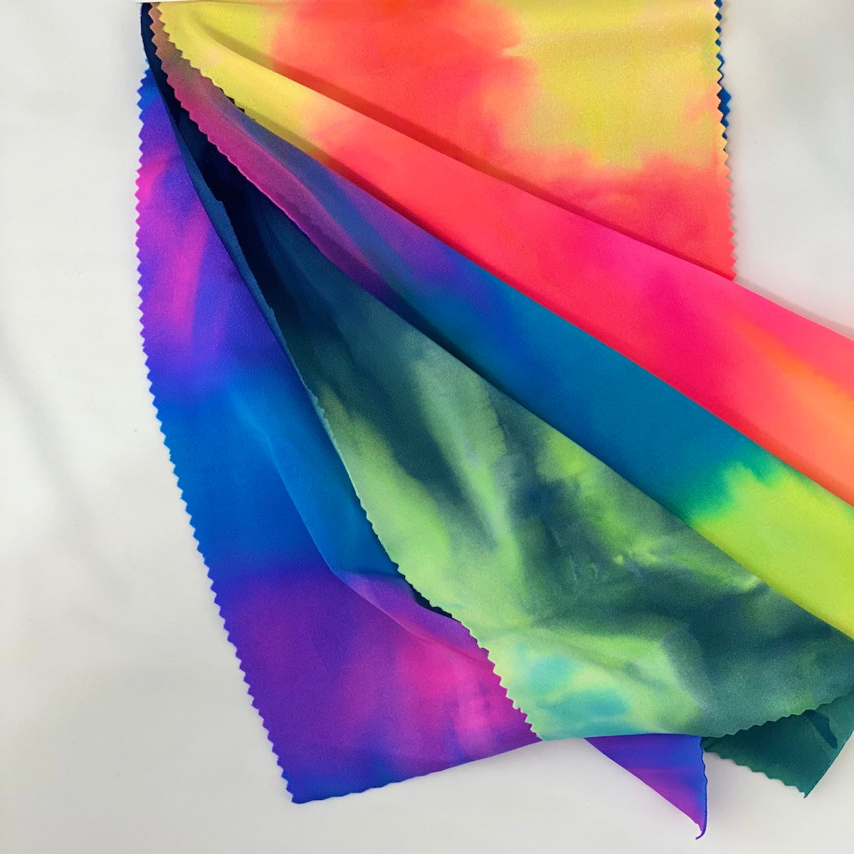 Navy Green Tie Dye Nylon Spandex Fabric - Fashion Fabrics LLC