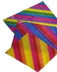 Pink Royal Blue Orange Stripe Hologram Foil Spandex Fabric - Fashion Fabrics LLC