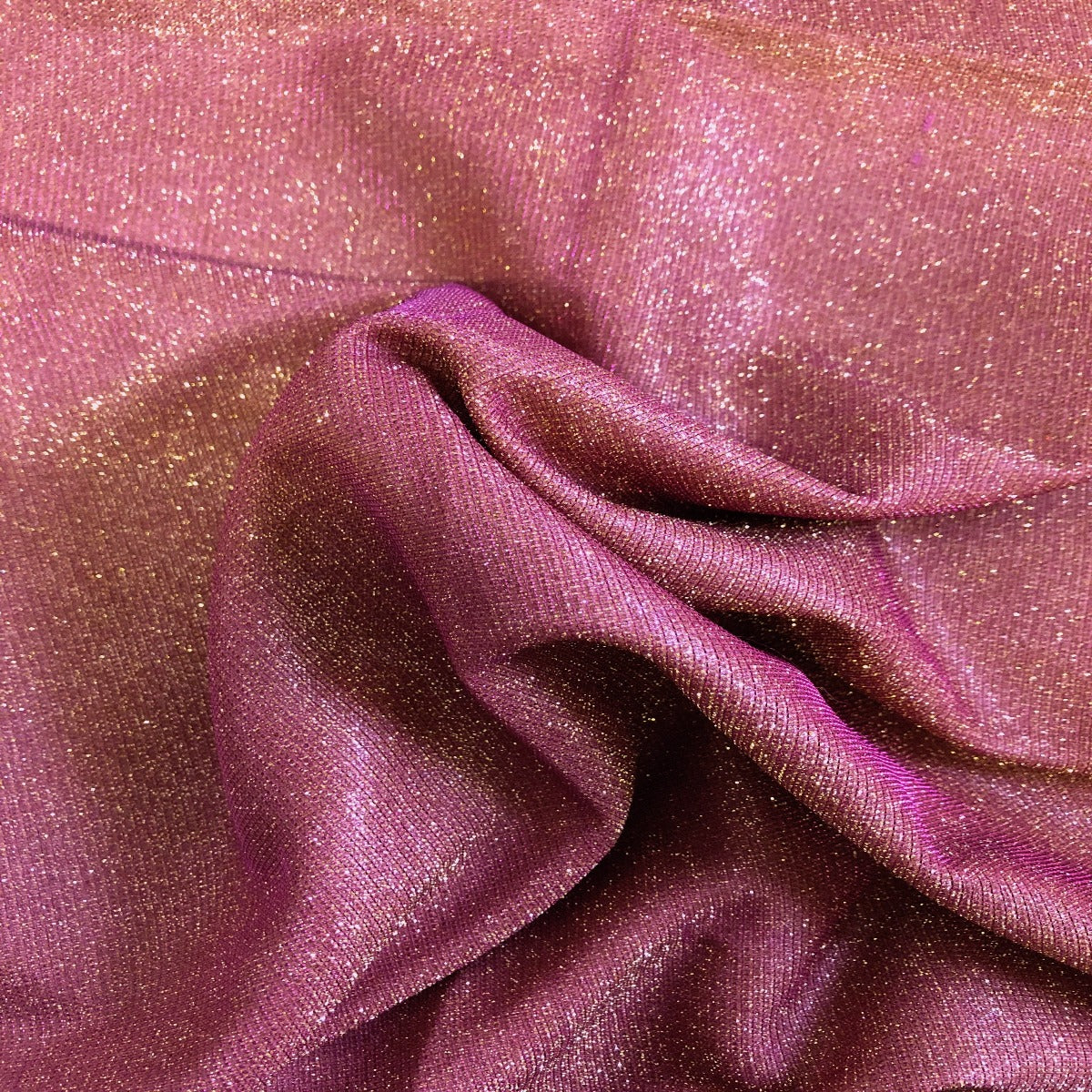 Hot Pink Gold Holographic Shimmer Glitter Spandex Fabric - Fashion Fabrics Los Angeles 