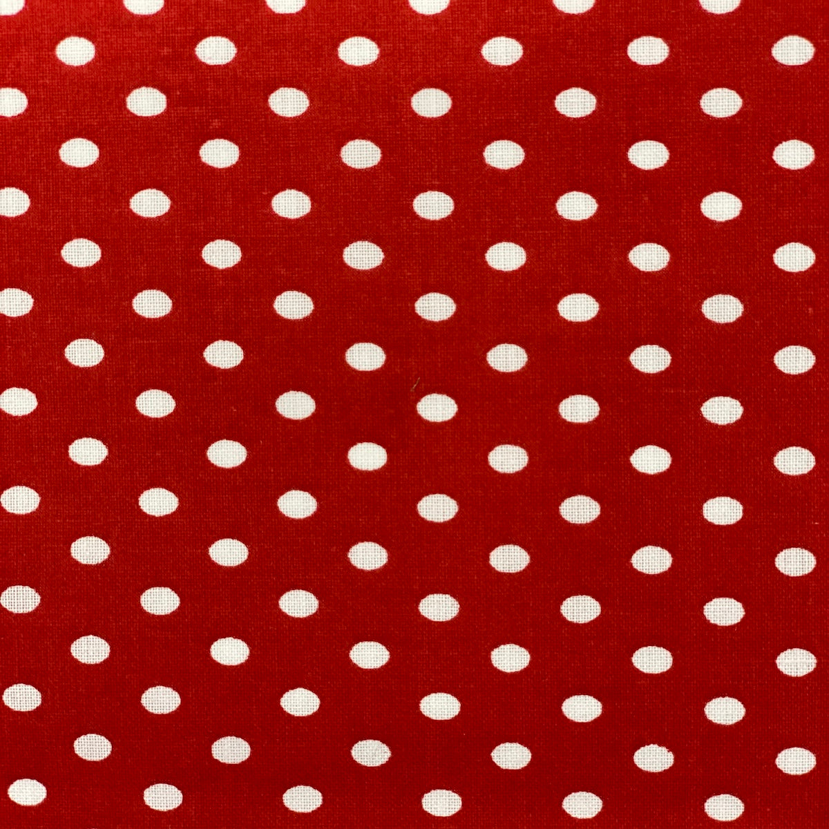 Red White Mini Polka Dot Poly Cotton Fabric - Fashion Fabrics LLC