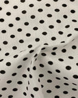 White Black Mini Polka Dot Poly Cotton Fabric - Fashion Fabrics LLC