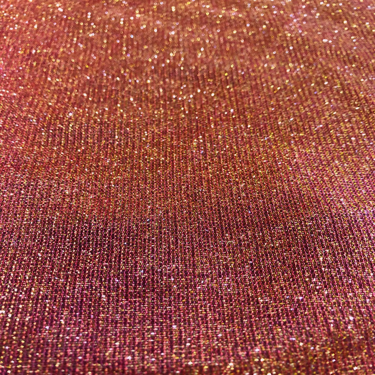 Red Gold Holographic Shimmer Glitter Spandex Fabric - Fashion Fabrics Los Angeles 