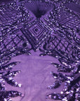 Purple Alpica Sequins Lace Fabric - Fashion Fabrics LLC