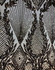 Black Nude Mesh Alpica Sequins Lace Fabric - Fashion Fabrics LLC