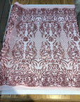 Dusty Rose Luna Stretch Sequins Lace Fabric - Fashion Fabrics LLC