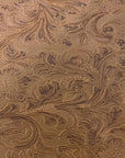 Peanut Brown Western Floral PU Faux Leather Vinyl Fabric - Fashion Fabrics LLC