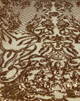 Gold Luna Stretch Sequins Lace Fabric - Fashion Fabrics LLC