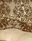 Gold Luna Stretch Sequins Lace Fabric - Fashion Fabrics LLC
